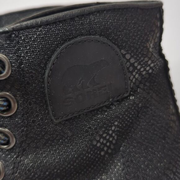 Sorel 1964 PDX Premium Wedge Bootie Black Embossed Snakeskin Size 7.5 - Picture 2 of 12